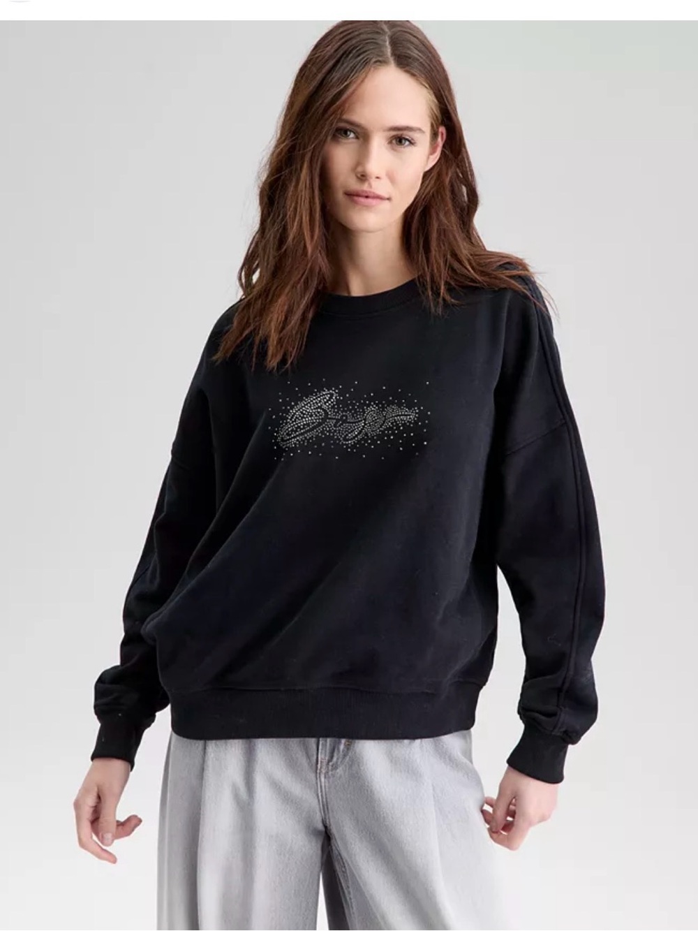 BOSS ORANGE Black Crystal Logo Sweatshirt - Women